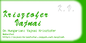 krisztofer vajnai business card